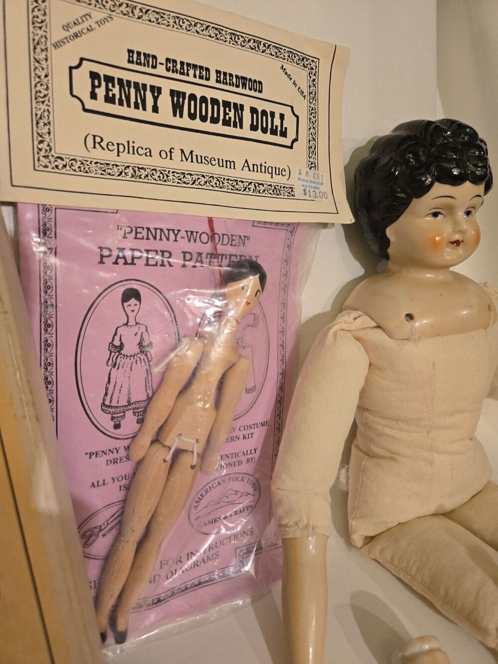 17" Porcelain Doll #5, Penny Wooden, Antique Bisque, Patterns, Doll Making Lot - Picture 9 of 12